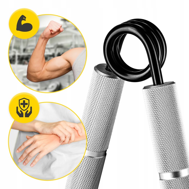 ŚCISKACZ DO RĄK DŁONI ANTYPOŚLIZGOWY TRENING DUŻY OPÓR DO 45 kg