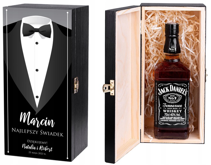 PODZIĘKOWANIE DLA ŚWIADKA ŚWIADKOWEJ SKRZYNKA NA ALKOHOL WHISKY