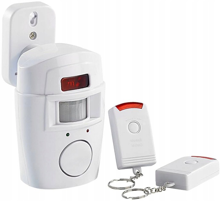 ALARM BEZPRZEWODOWY CZUJNIK RUCHU SYRENA NA BATERIE DO DOMU GARAŻU 2X