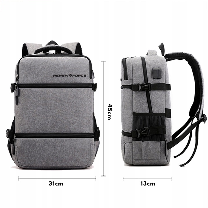 PLECAK MIEJSKI DO PRACY NA LAPTOPA 15 CALI POJEMNY MĘSKI WIELOFUNKCYJNY