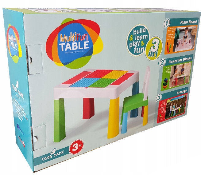 TEGA MEBLE DZIECIĘCE STOLIK 2 KRZESŁA MULTIFUN