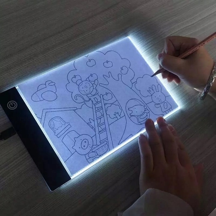 Tablet graficzny Deska Kreślarska do Rysowania dla Dzieci LED A4 Kalka