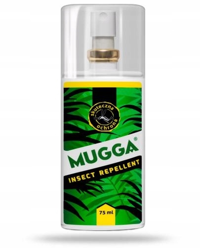 Mugga Spray 9,5% DEET 75 ml na Komary Kleszcze Moskity Preparat dla Dzieci
