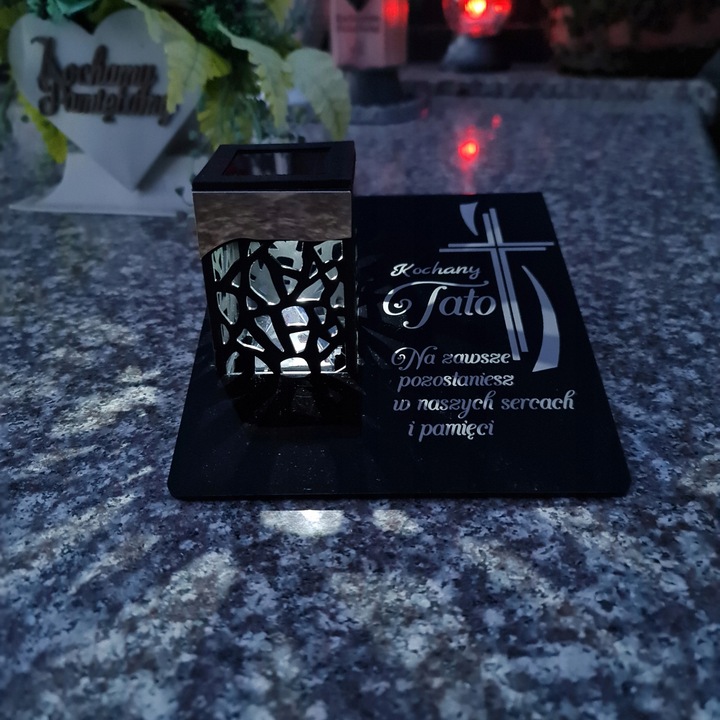 ZNICZ SOLARNY Wieczna Latarenka LED STATUETKA GRÓB lampka dla TATY