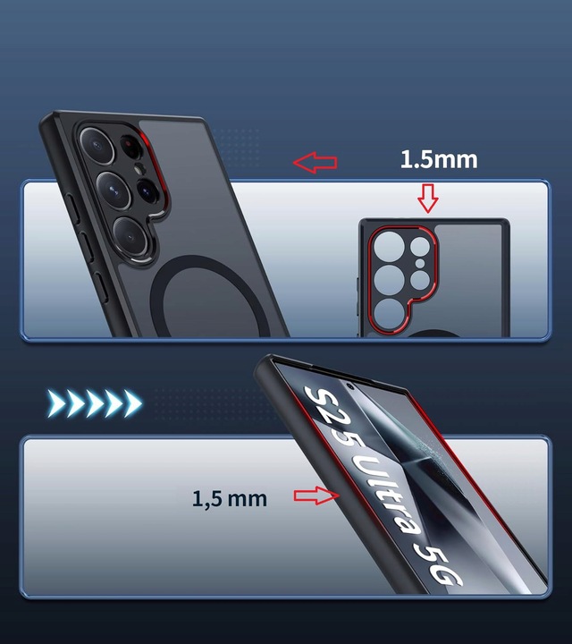 Etui do Samsung Galaxy S25 ULTRA CASE Wzmacniane MATOWE MAGNETYCZNE + SZKŁO