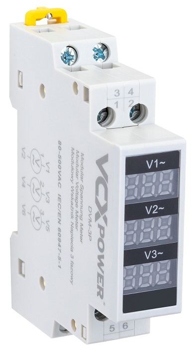 WSKAŹNIK NAPIĘCIA 3F CYFROWY LED WOLTOMIERZ 80-500V