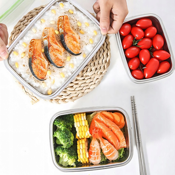 4x LUNCHBOX POJEMNIK SZKLANY NA ŻYWNOŚĆ ŻAROODPORNE POJEMNIKI Z