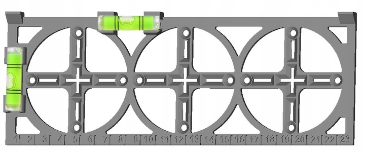 WZORNIK SZABLON DO WYMIAROWANIA OTWORÓW PUSZEK ELEKTRYCZNYCH ZESTAW