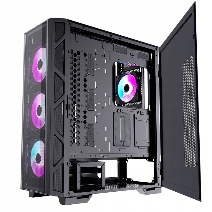Obudowa do komputera PC Preyon Nest Meshy+ czarna midi ATX 4 x ARGB