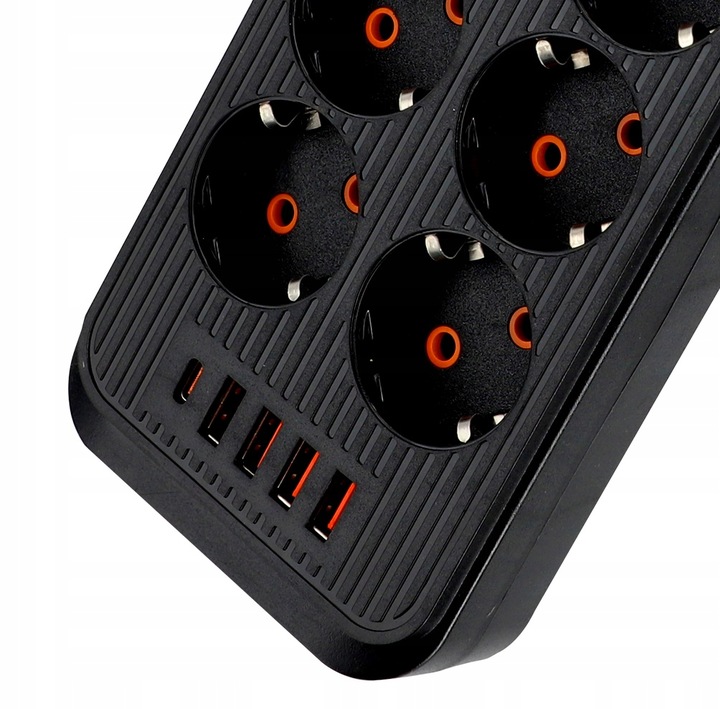 Przedłużacz Listwa Zasilająca Siec 2 M 3 Gniazda 230V + 5X USB