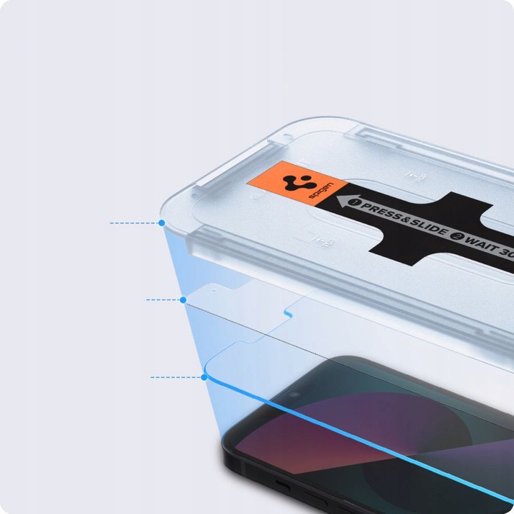SZKŁO 2szt do Apple iPhone 14 / 13 / 13 Pro SPIGEN EZ FIT + Ramka Aplikator