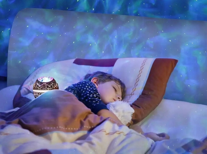 PROJEKTOR GWIAZD LAMPKA NOCNA RZUTNIK LED JAJO DINOZAURA DLA DZIECI PREZENT