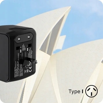 Adapter Podróżny Przejściówka Zasilania EU UK US AU 3x USB-A 1x USB-C