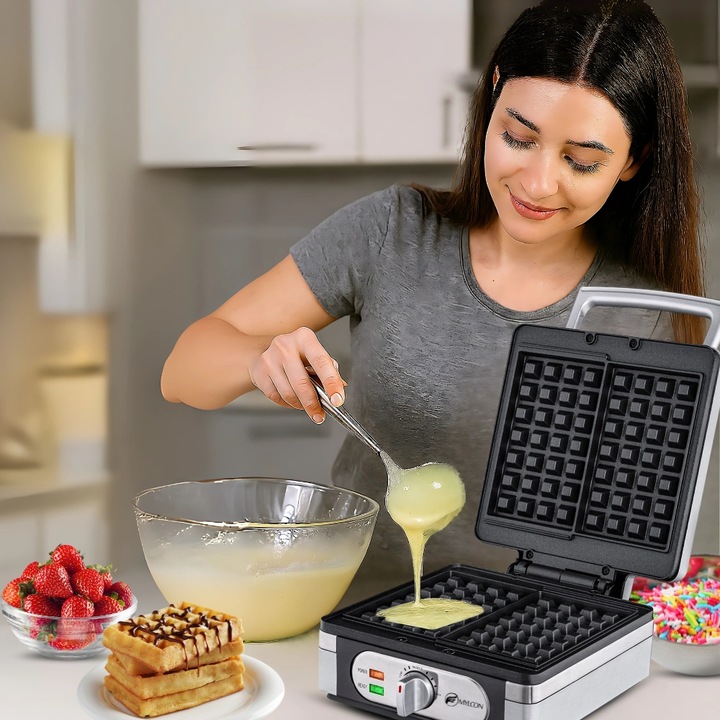 MOCNA GOFROWNICA MYLCON Z REGULACJĄ TEMPERATURY 2 DUŻE CHRUPIĄCE GOFRY