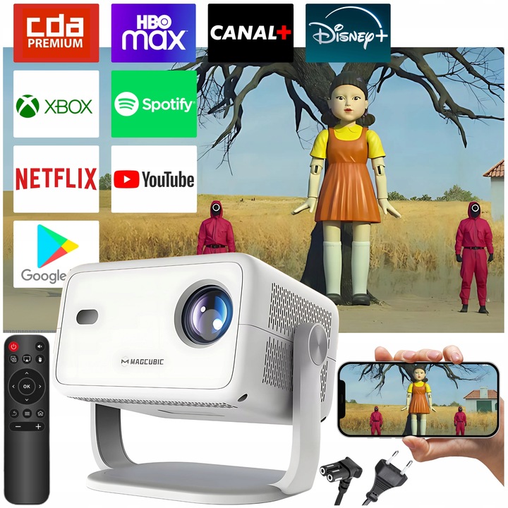 PROJEKTOR SMART MULTIMEDIALNY MAGCUBIC L018 4K WIFI TV GŁOŚNIK BT 2025