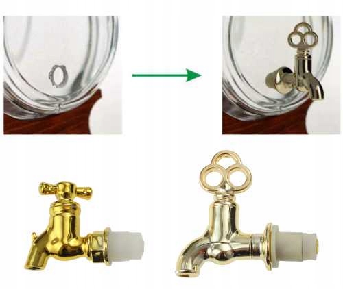 Beczka szklana antałek beczułka karafka 2L z kranikiem GRAWEREM na