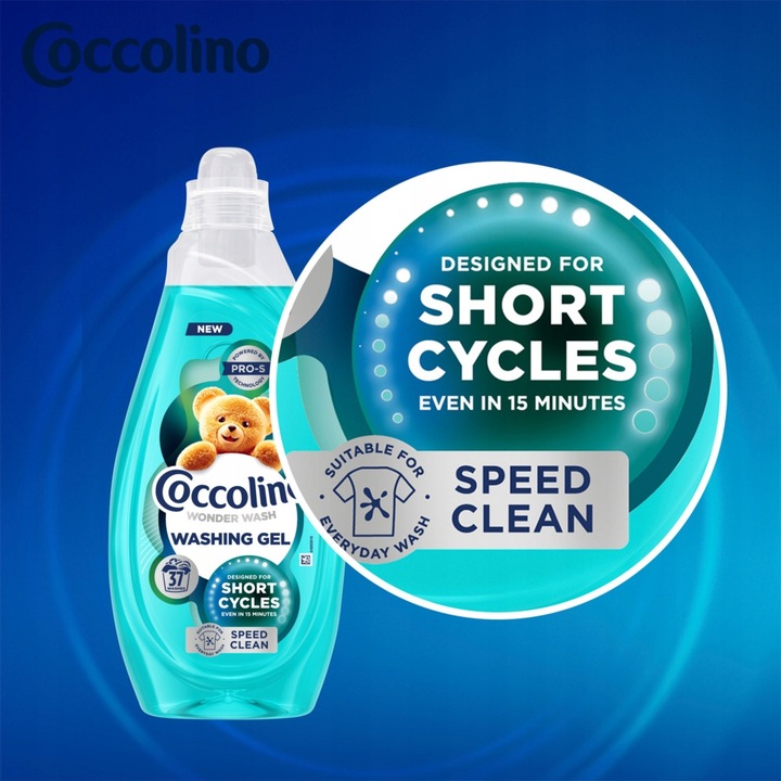 Coccolino Wonder Wash Żel do prania Krótki cykl 37 prań 1480ml