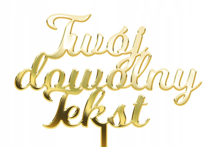 Złota dekoracja na tort topper Ślub Urodziny Chrzest Komunia imię napis