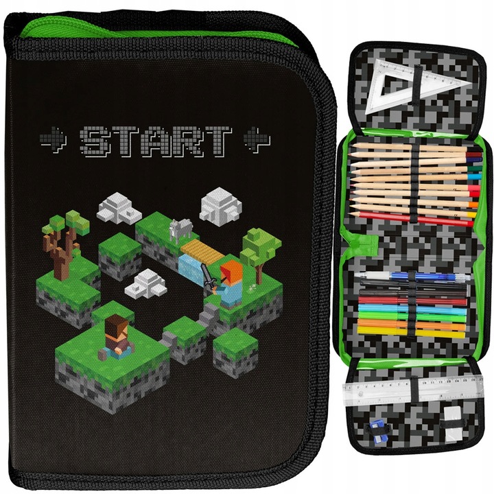 TORNISTER PLECAK SZKOLNY DO 1 KLASY DLA FANA GIER PIKSELE ZESTAW XXL