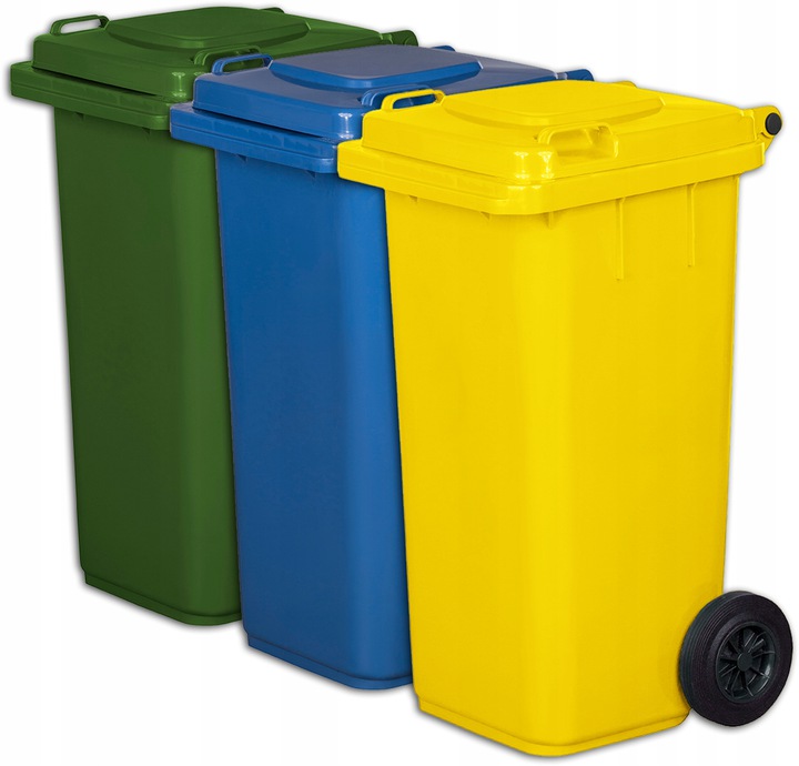 POJEMNIK KOSZ 120L NA ŚMIECI ODPADY SEGREGACJA x3