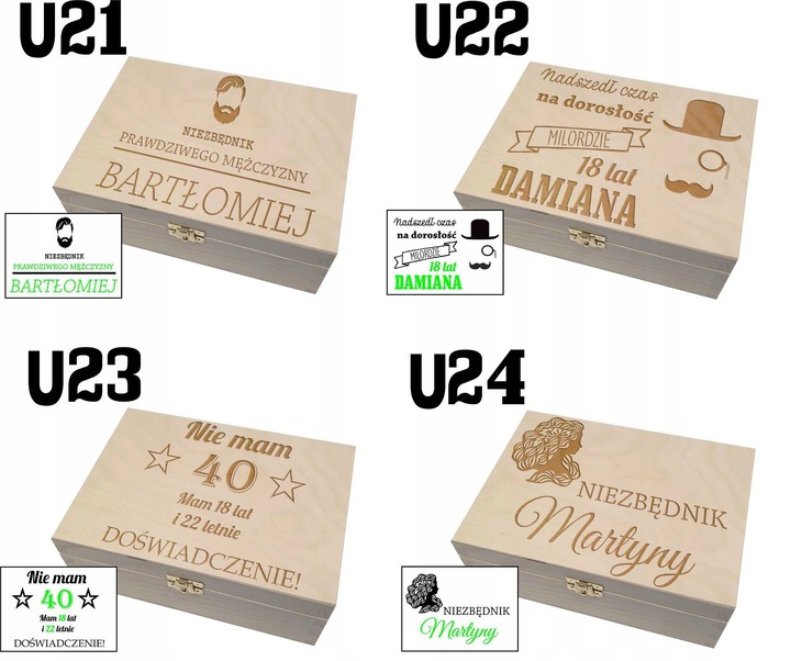 Niezbędnik Skrzynka PREZENT Urodziny BOX 18 30 40 80 pudełko urodzinowe