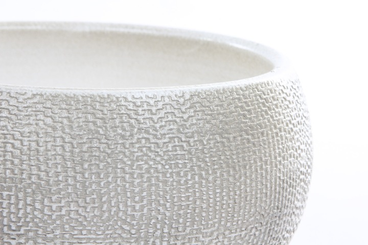 niska osłonka z ceramiki PORTO BOWL 27/13 biała niska doniczka ceramiczna