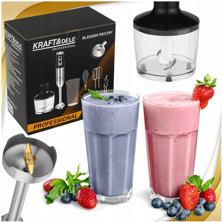 BLENDER RĘCZNY MIKSER WIELOFUNKCYJNY TRYB TURBO 1500 W KRUSZY LÓD 7W1