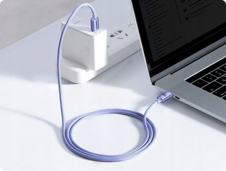 BASEUS MOCNY KABEL USB-C SZYBKIE ŁADOWANIE TYPE-C PD 100W QC 3.0 5A 1.2M
