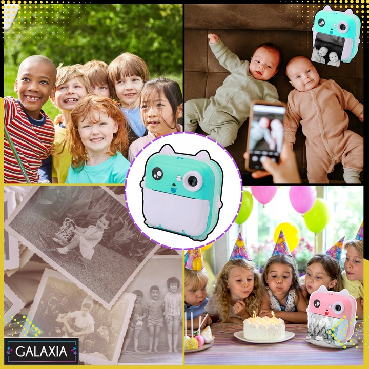 MINI DRUKARKA DRUKUŚ TERMICZNA APARAT NATYCHMIASTOWY DLA DZIECI i 11 ROLEK