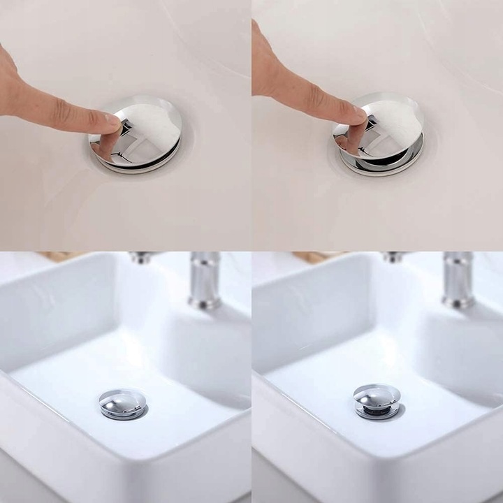 KOREK KLIK KLAK DO UMYWALKI BEZ PRZELEWU CHROM MOSIĄDZ KOREK