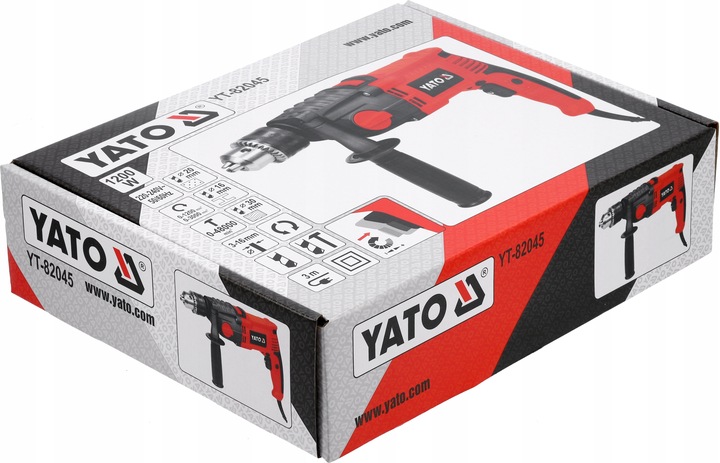 YATO WIERTARKA UDAROWA ELEKTRYCZNA 1200W Z UCHWYTEM 16MM, II BIEGI