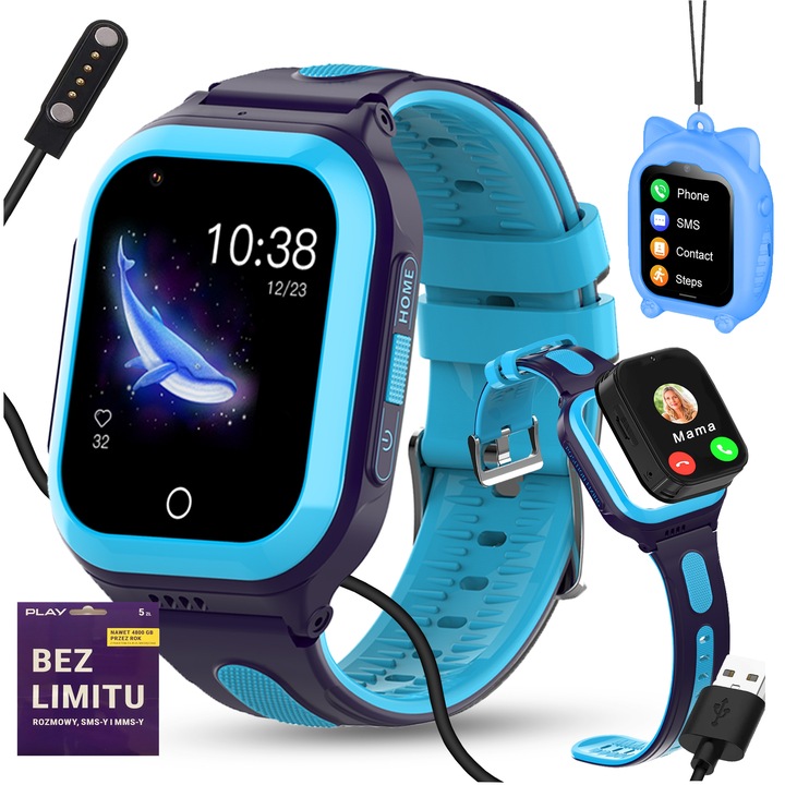SMARTWATCH DLA DZIECI ZEGAREK TELEFON GPS SMS ROZMOWY MP3 WIBRACJA Z GRAMI