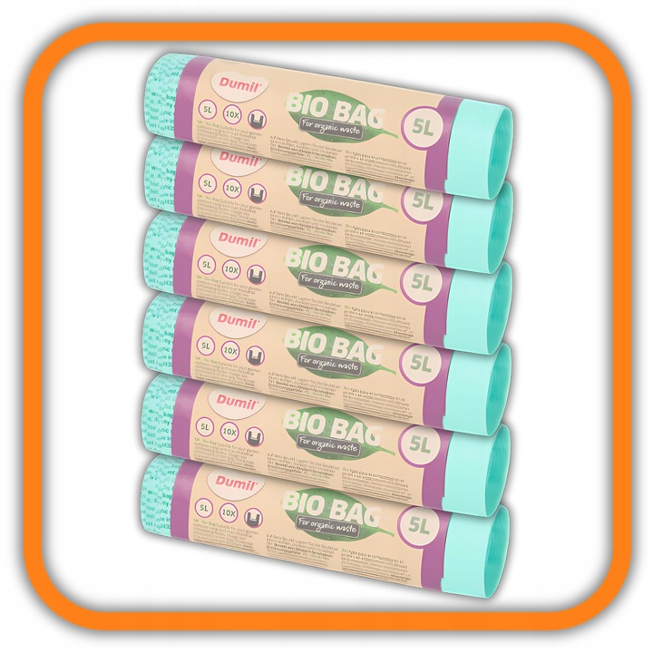WORKI NA ŚMIECI BIODEGRADOWALNE 60SZT 5L BIO WORKI NA ODPADY KOMPOSTOWALNE