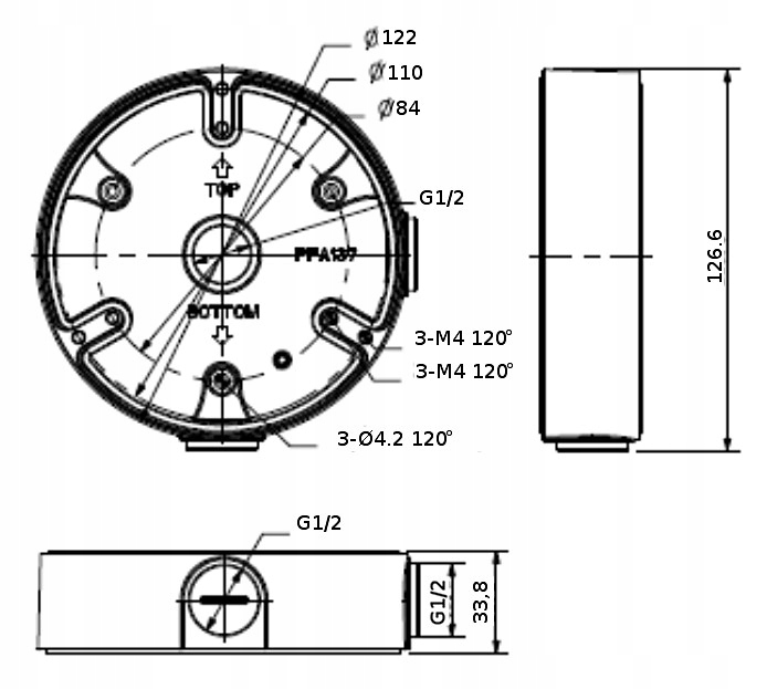 Puszka przyłączeniowa Adapter do kamer BCS / Dahua PFA137