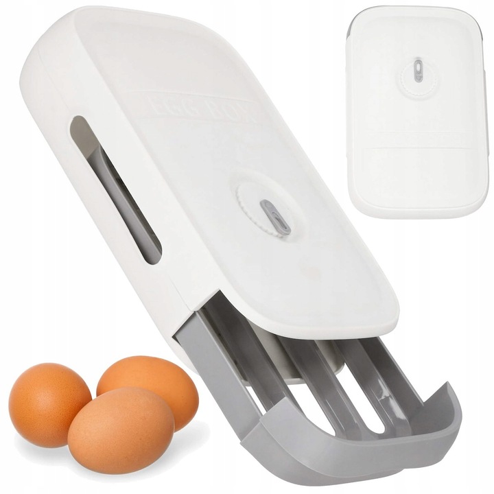 POJEMNIK ORGANIZER NA JAJKA do lodówki PODAJNIK PUDEŁKO ZAMYKANE 21 JAJ