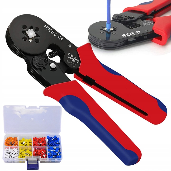 ZACISKARKA DO TULEJEK KONEKTORÓW PRZEWODÓW ZESTAW PRASKA + 400 SZT