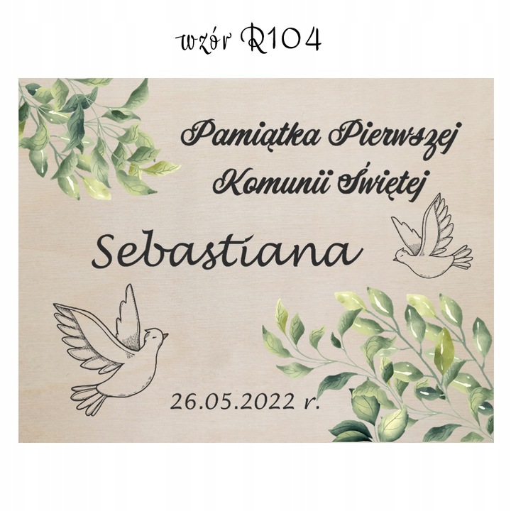 Pamiątka Pierwszej Komunii Świętej Pudełko różaniec