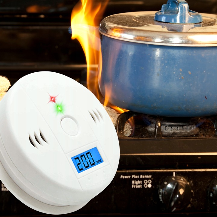 Czujnik Czadu Certyfikowany Detektor Tlenku Węgla Bezprzewodowy LCD Alarm