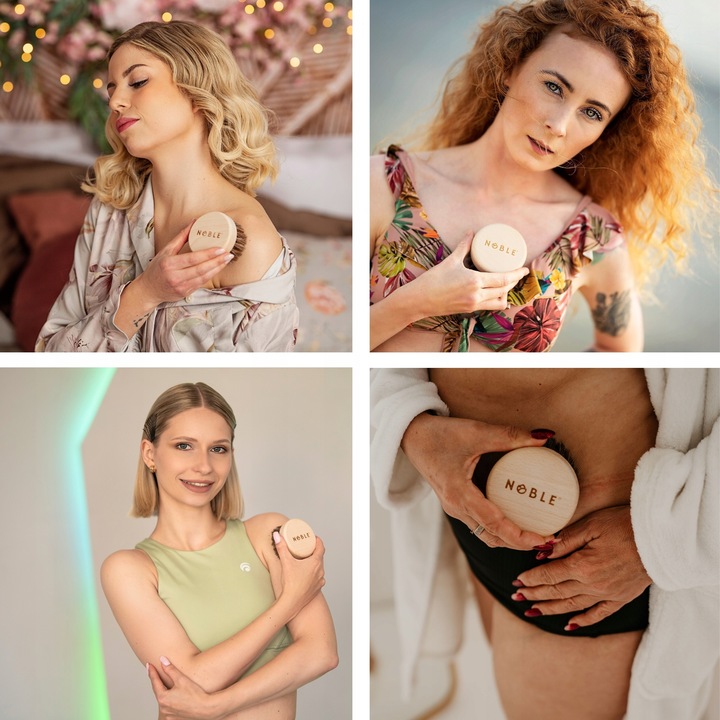 Szczotki Do Masażu Na Sucho 3x Szczotka Do Ciała Biustu i Twarzy Noble