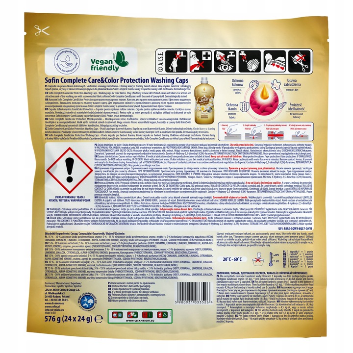 Sofin Kapsułki do Prania Kolorowych Tkanin Color Ochrona Kolorów 66 prań