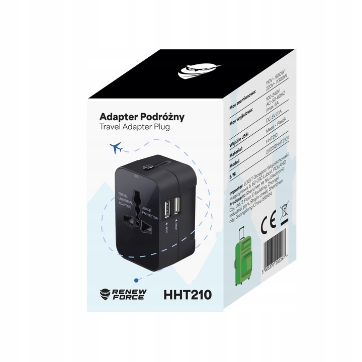 Uniwersalna Przejściówka ADAPTER Gniazda USA UK EU AUST Ładowarka USB