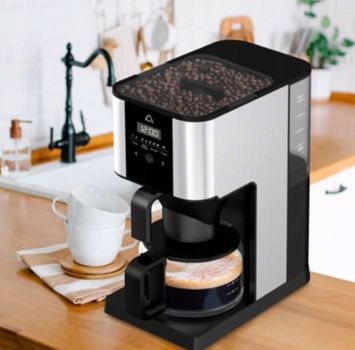 Ekspres przelewowy z młynkiem do kawy 1,25L 1000W Stali Nierdzewna