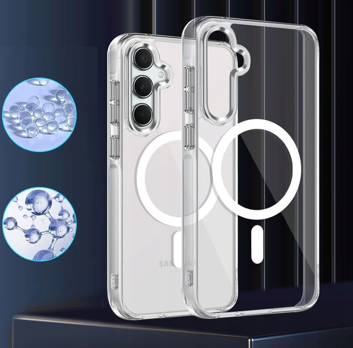 Etui Do SAMSUNG GALAXY A55 5G +Szkło WZMACNIANE 360° do MAGSAFE CLEAR CASE