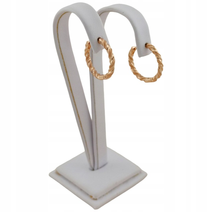 Złote kolczyki codzienne kółka skręcane dla kobiety pozłacane na prezent