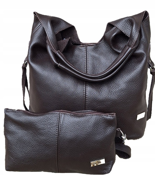 Skórzana Torebka Shopper Skóra Naturalna Włoska Vera Model 2w1 PREMIUM