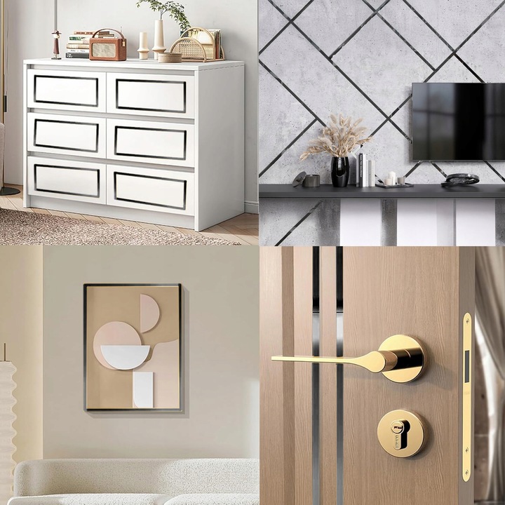 Listwa Dekoracyjna SAMOPRZYLEPNA Czarna POŁYSK Taśma Ozdobna 2cm x