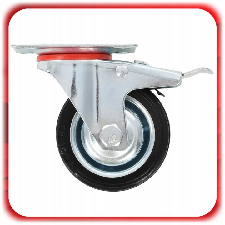 ZESTAW 4 SZT. JEZDNYCH KÓŁEK KÓŁKA 75MM OBROTOWE Z HAMULCEM Skrętne