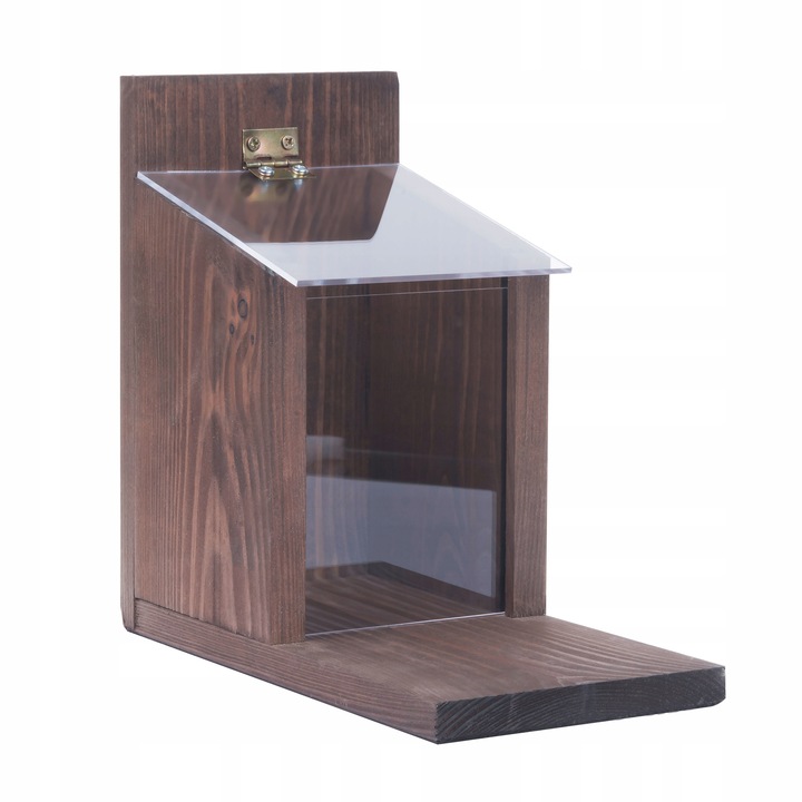 Karmnik Dla Wiewiórek Drewniany Domek Impregnowany Duży Orzechowa