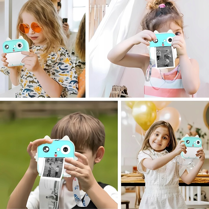 Aparat natychmiastowy Drukuś 2.0 mini aparat drukarka+ 3 rolki | 2 KOLORY