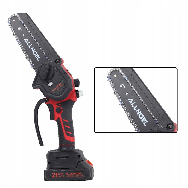 PIŁA ŁAŃCUCHOWA AKUMULATOROWA 21V PILARKA 6" 2x AKUMULATOR WALIZKA